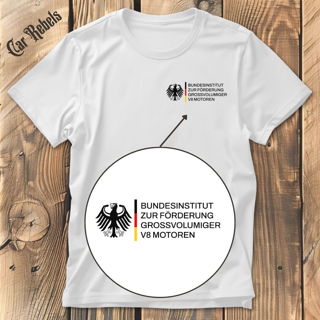 Bundesinstitut V8 T-Shirt Brustdruck - Car Rebels