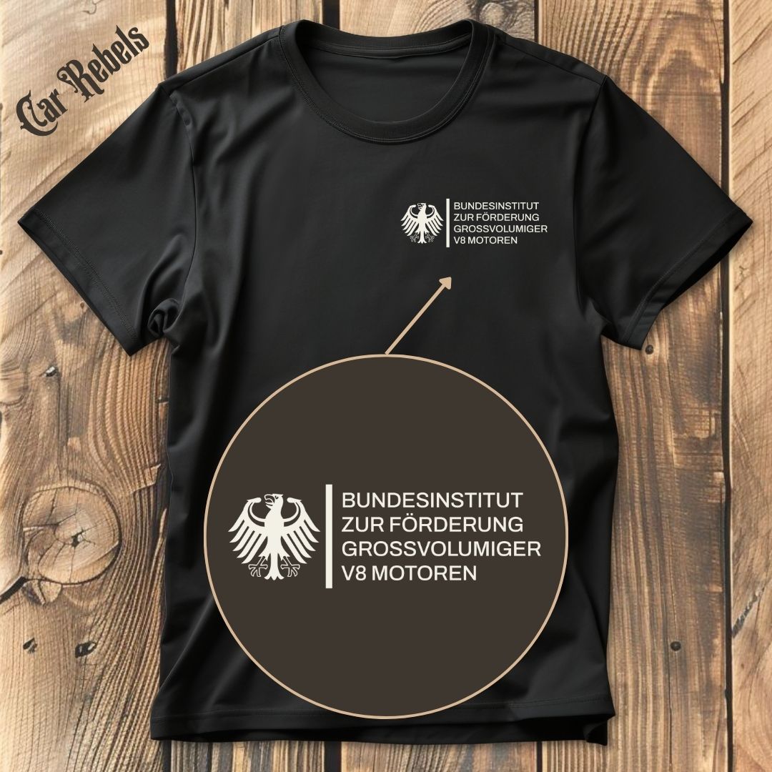 Bundesinstitut V8 T-Shirt Brustdruck - Car Rebels