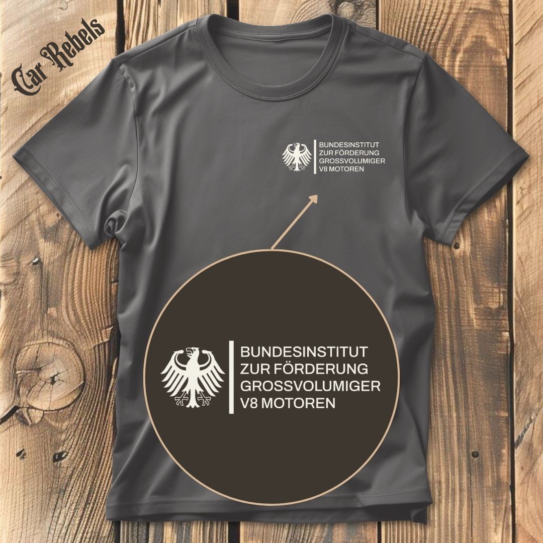 Bundesinstitut V8 T-Shirt Brustdruck - Car Rebels