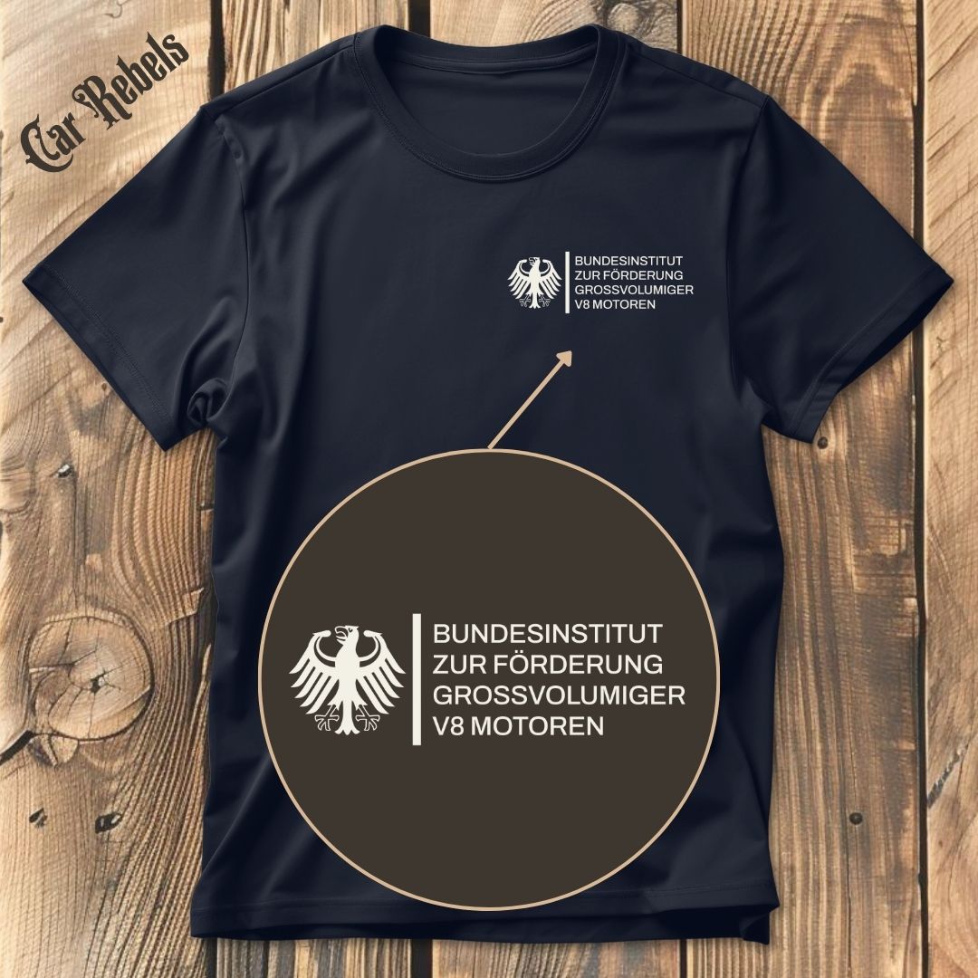 Bundesinstitut V8 T-Shirt Brustdruck - Car Rebels