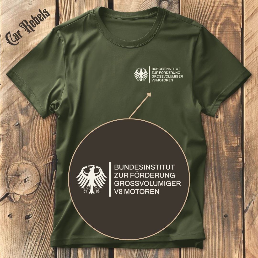 Bundesinstitut V8 T-Shirt Brustdruck - Car Rebels