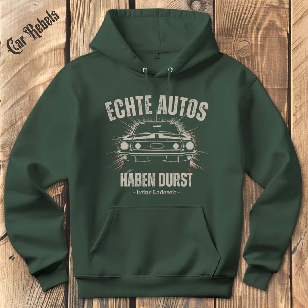 Durst statt Ladezeit Ford Mustang Hoodie - Car Rebels