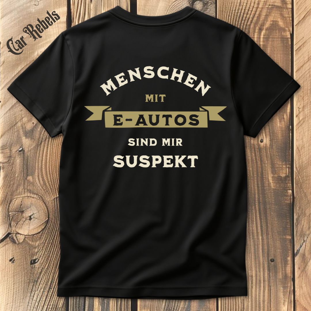 Menschen mit E - Autos T-Shirt Backprint - Car Rebels