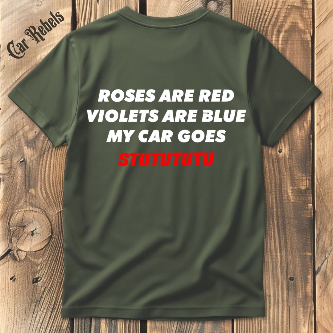 Roses are red T-Shirt Backprint - Car Rebels