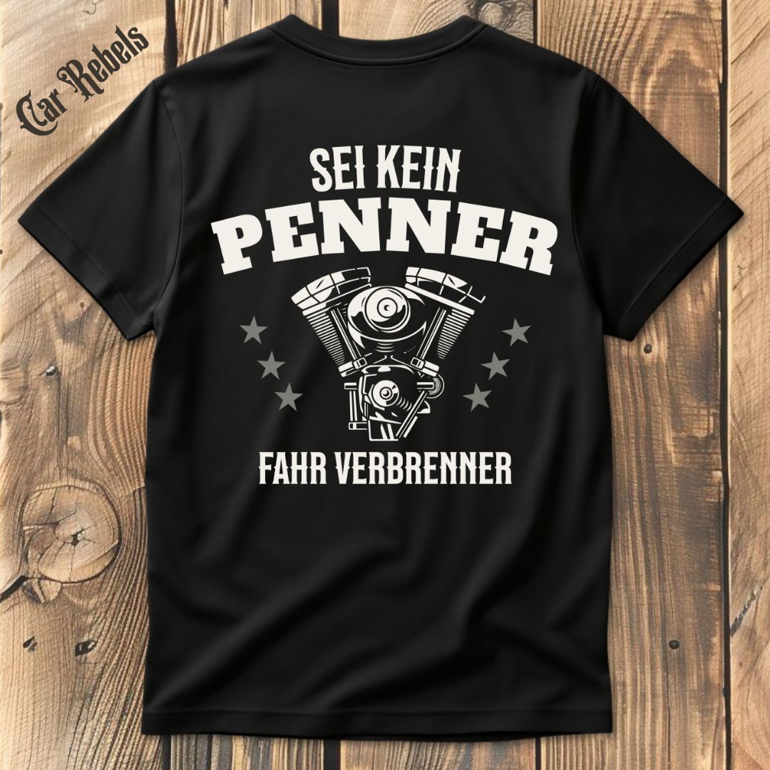 Sei kein Penner V8 T-Shirt Backprint - Car Rebels