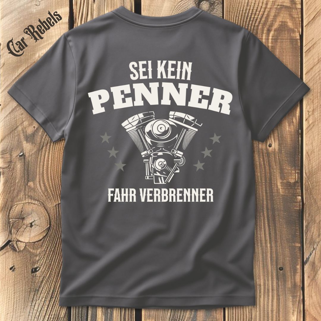 Sei kein Penner V8 T-Shirt Backprint - Car Rebels