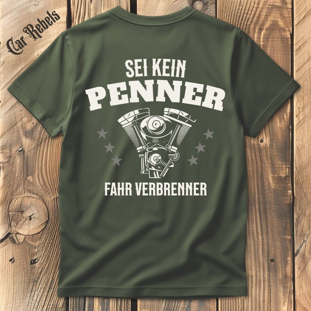Sei kein Penner V8 T-Shirt Backprint - Car Rebels