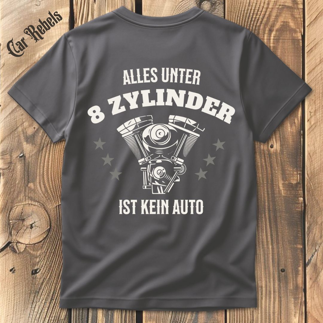 8 Zylinder T-Shirt Backprint - Car Rebels