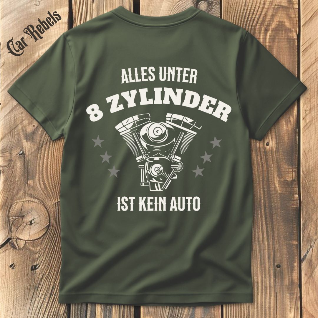 8 Zylinder T-Shirt Backprint - Car Rebels