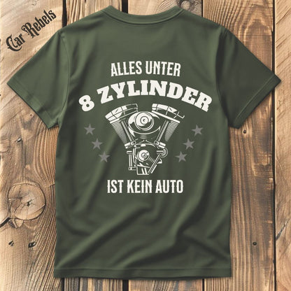 8 Zylinder T-Shirt Backprint - Car Rebels