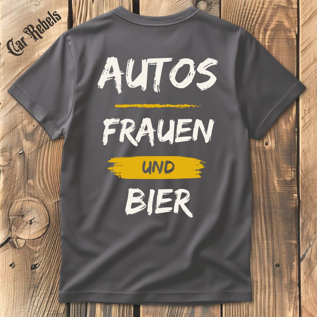 Autos Frauen und Bier T-Shirt Backprint - Car Rebels