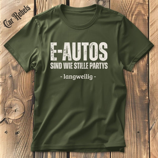 E - Autos sind wie stille Partys | Unisex T-Shirt - Car Rebels