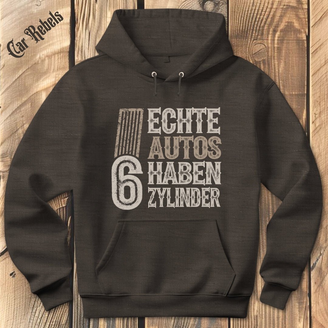 Echte Autos haben 6 Zylinder Grunge Hoodie - Car Rebels