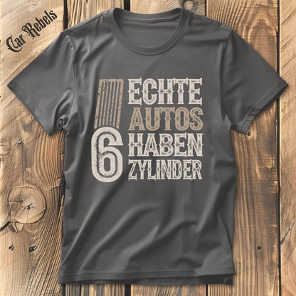 Echte Autos haben 6 Zylinder Grunge | Unisex T-Shirt - Car Rebels