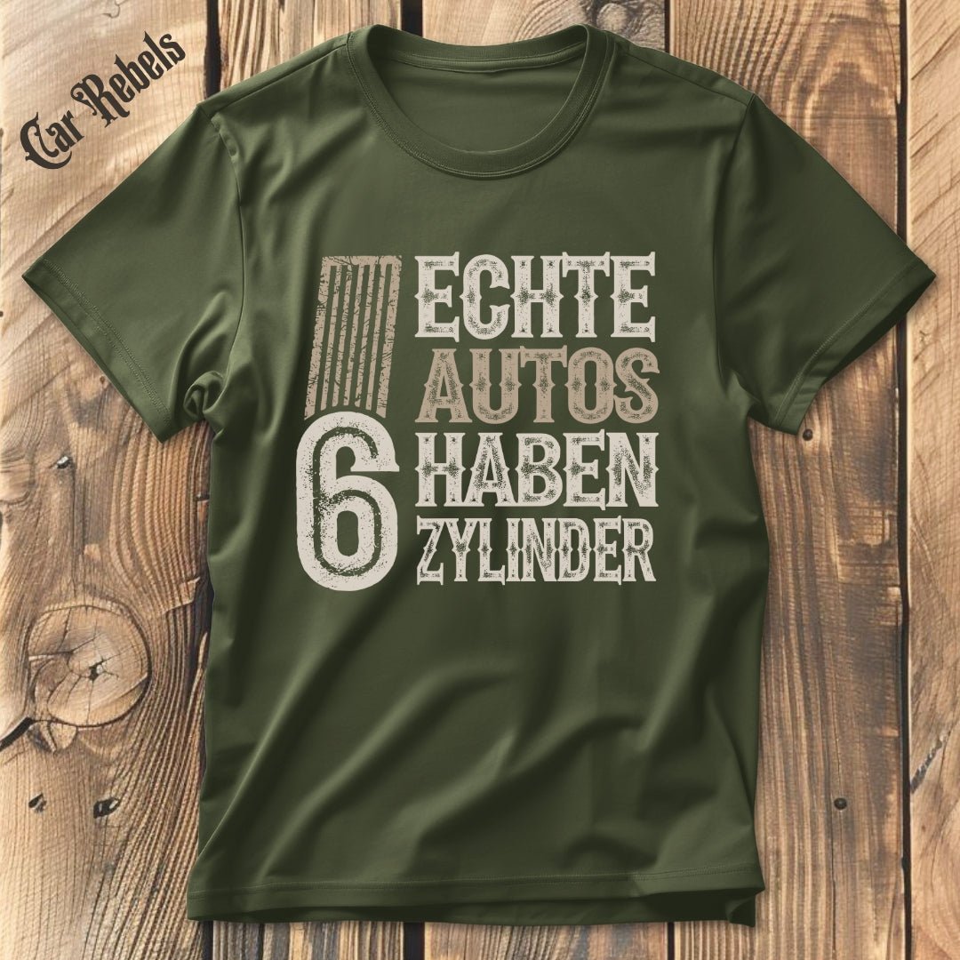 Echte Autos haben 6 Zylinder Grunge | Unisex T-Shirt - Car Rebels