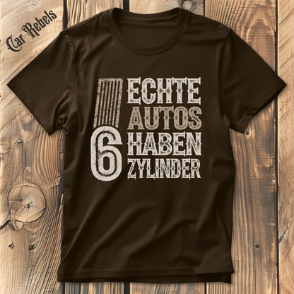 Echte Autos haben 6 Zylinder Grunge | Unisex T-Shirt - Car Rebels