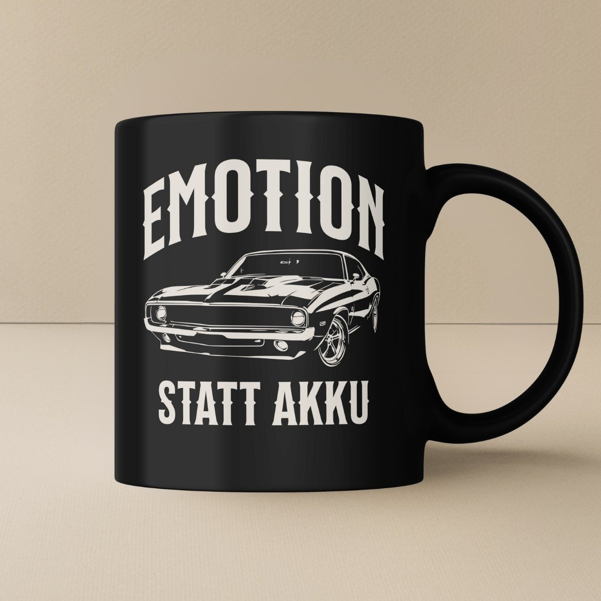 Emotion statt Akku Retro Tasse - Car Rebels