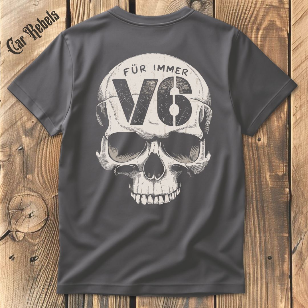 Für immer V6 T-Shirt Backprint - Car Rebels