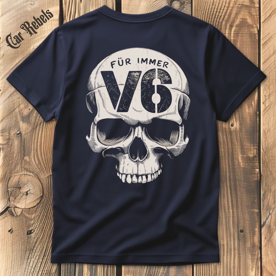 Für immer V6 T-Shirt Backprint - Car Rebels
