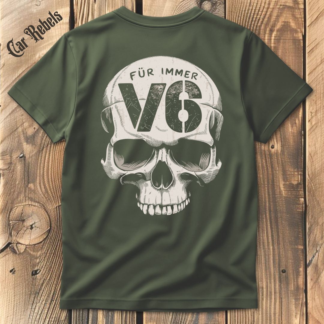 Für immer V6 T-Shirt Backprint - Car Rebels