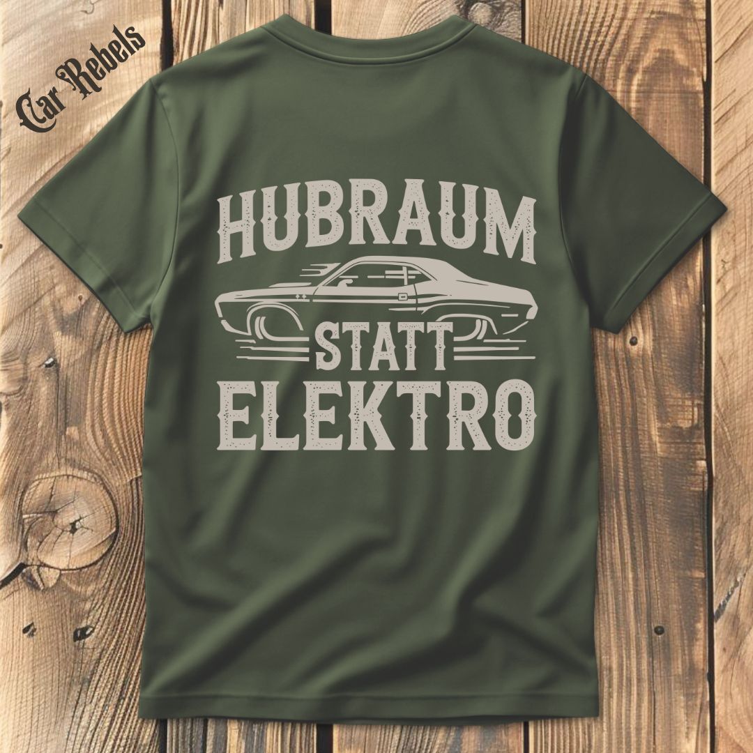 Hubraum statt Elektro 70 T-Shirt Backprint - Car Rebels