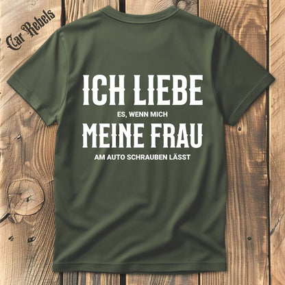Ich liebe meine Frau T-Shirt Backprint - Car Rebels