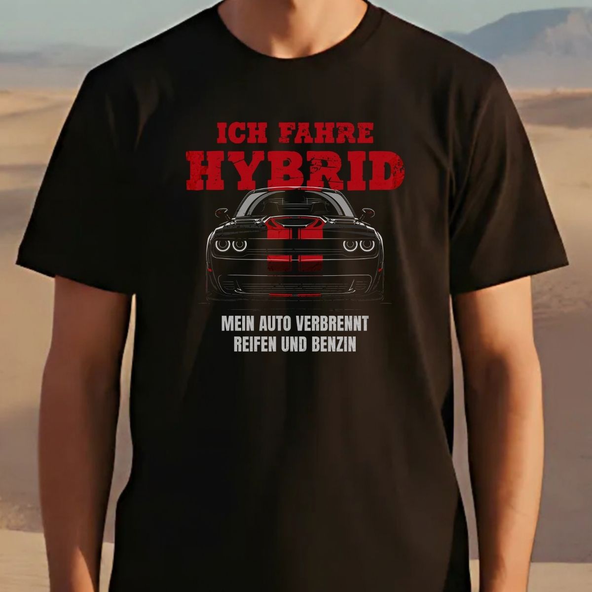 Madmax Style Ich fahre Hybrid - SRT Red T-Shirt - Car Rebels