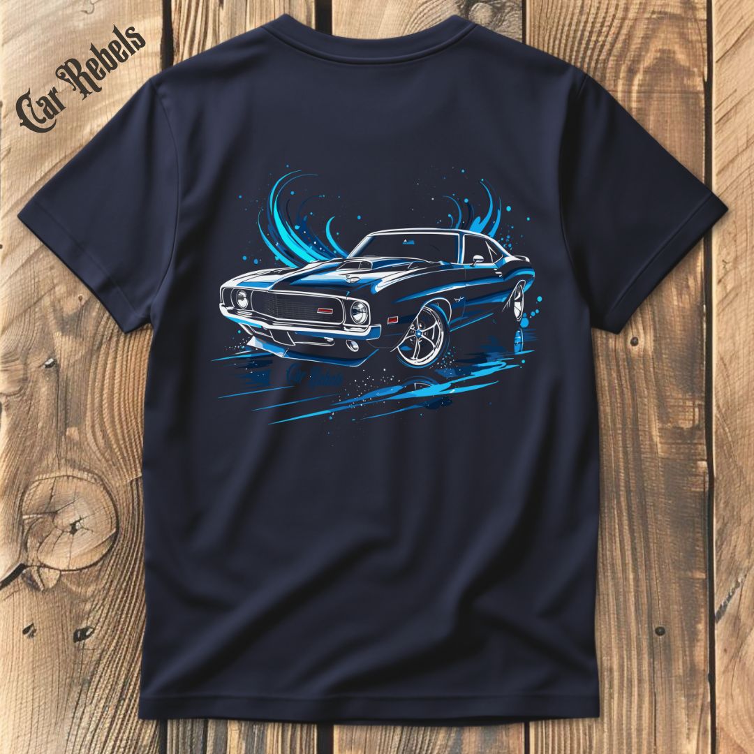 Magic Ride Blue T-Shirt Backprint - Car Rebels