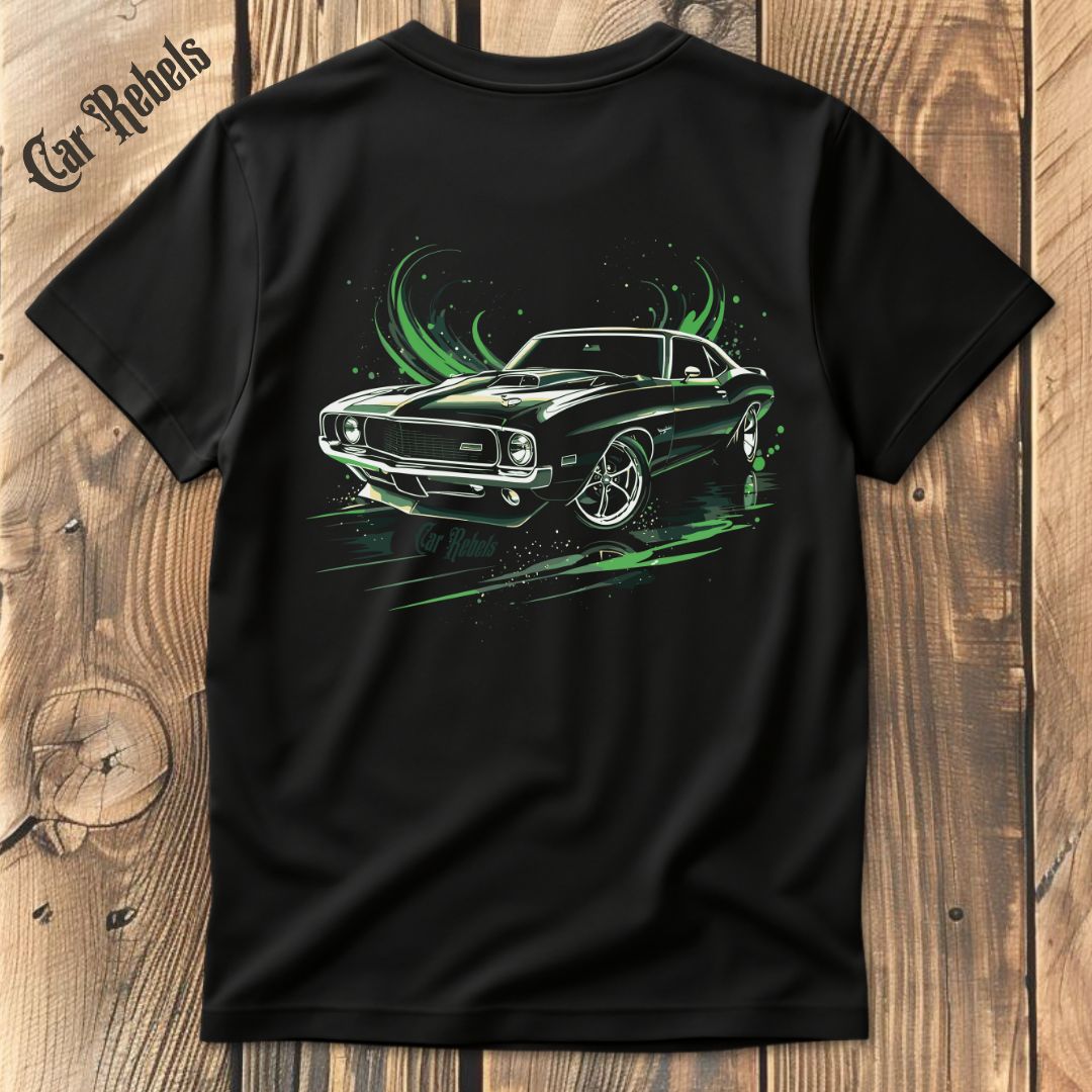Magic Ride Green T-Shirt Backprint - Car Rebels