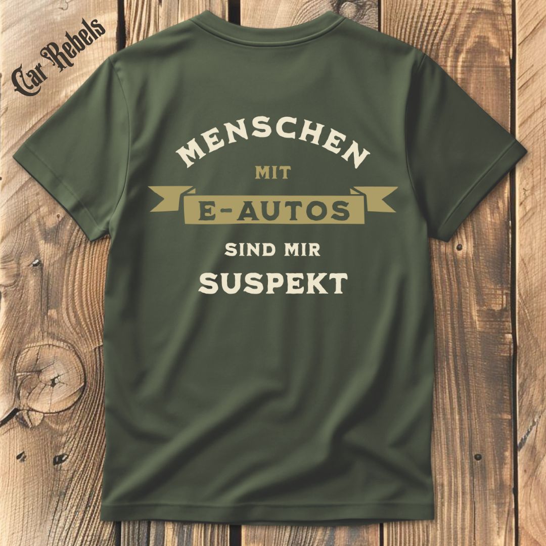 Menschen mit E - Autos T-Shirt Backprint - Car Rebels