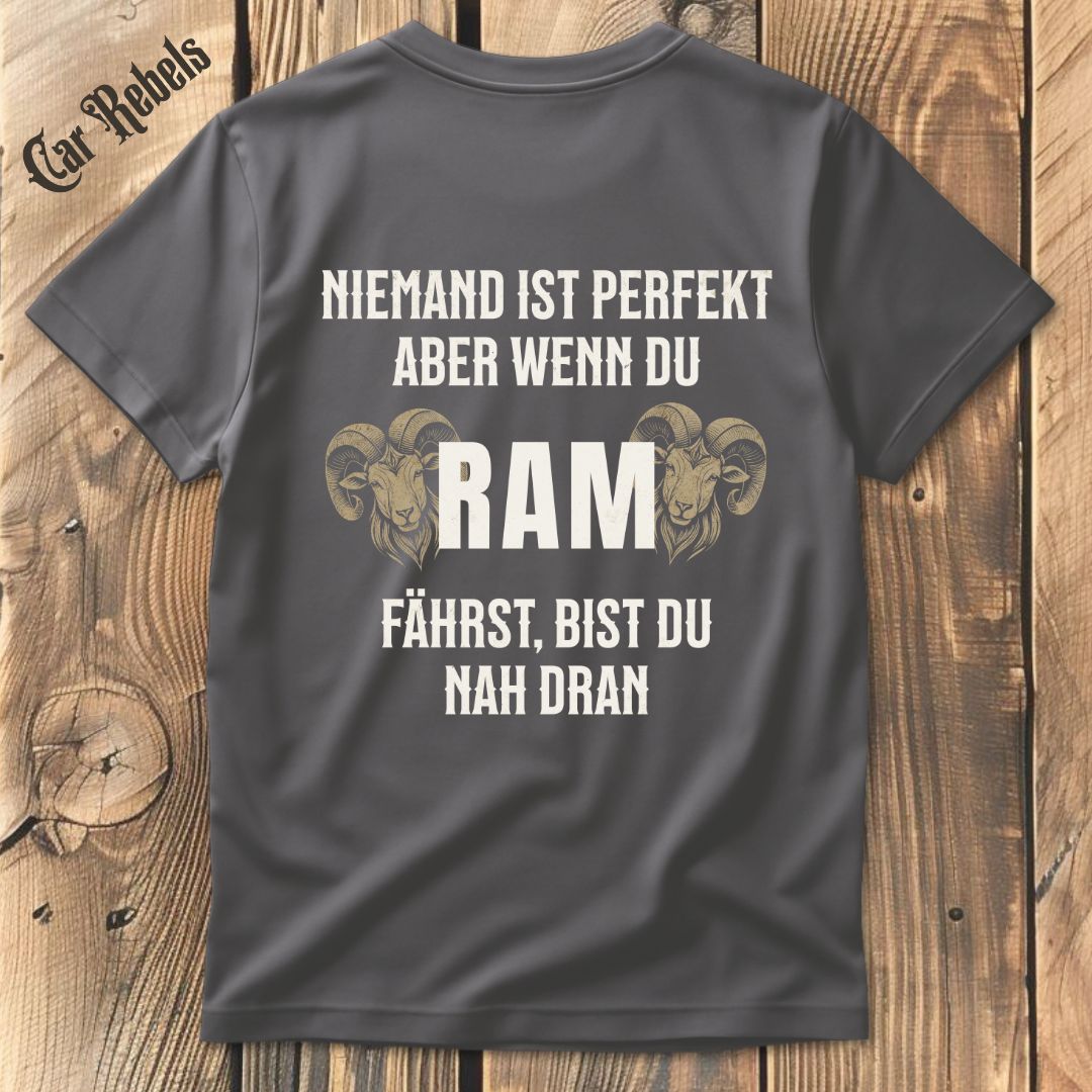 Niemand ist perfekt - RAM T-Shirt Backprint - Car Rebels
