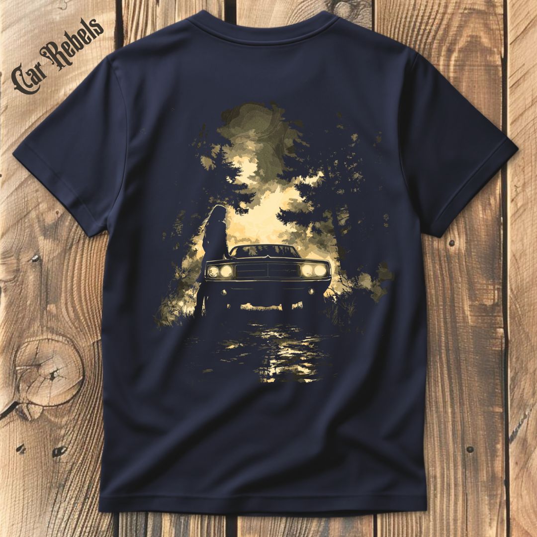 Night ride T-Shirt Backprint - Car Rebels