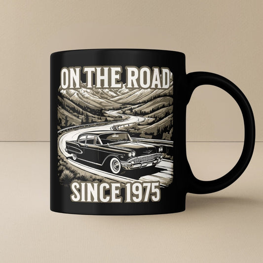 On the road 75 Geburtstags Tasse - Car Rebels