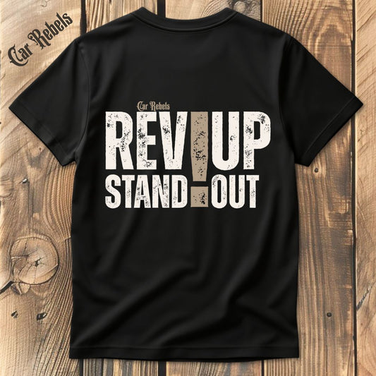 Rev Up Car Rebels T-Shirt Backprint - Car Rebels