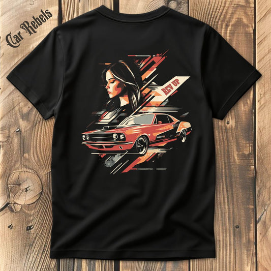 Rev Up Retro T-Shirt Backprint - Car Rebels