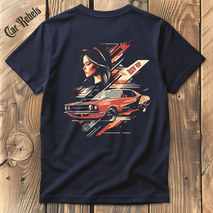 Rev Up Retro T-Shirt Backprint - Car Rebels