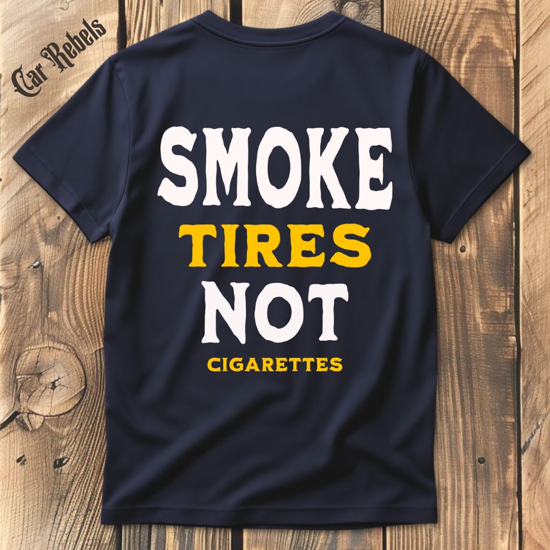 Smoke Tires T-Shirt Backprint - Car Rebels