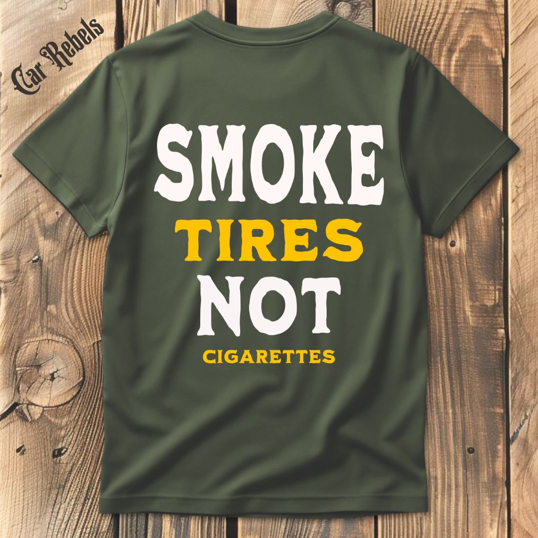 Smoke Tires T-Shirt Backprint - Car Rebels
