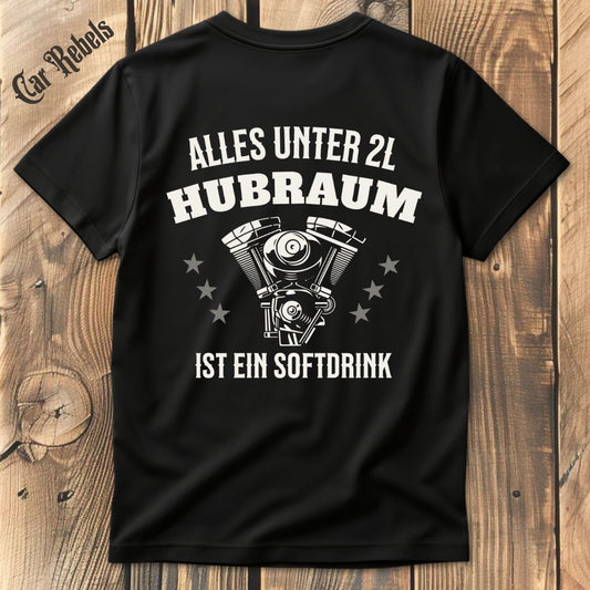 Softdrink 2L Hubraum T-Shirt Backprint - Car Rebels