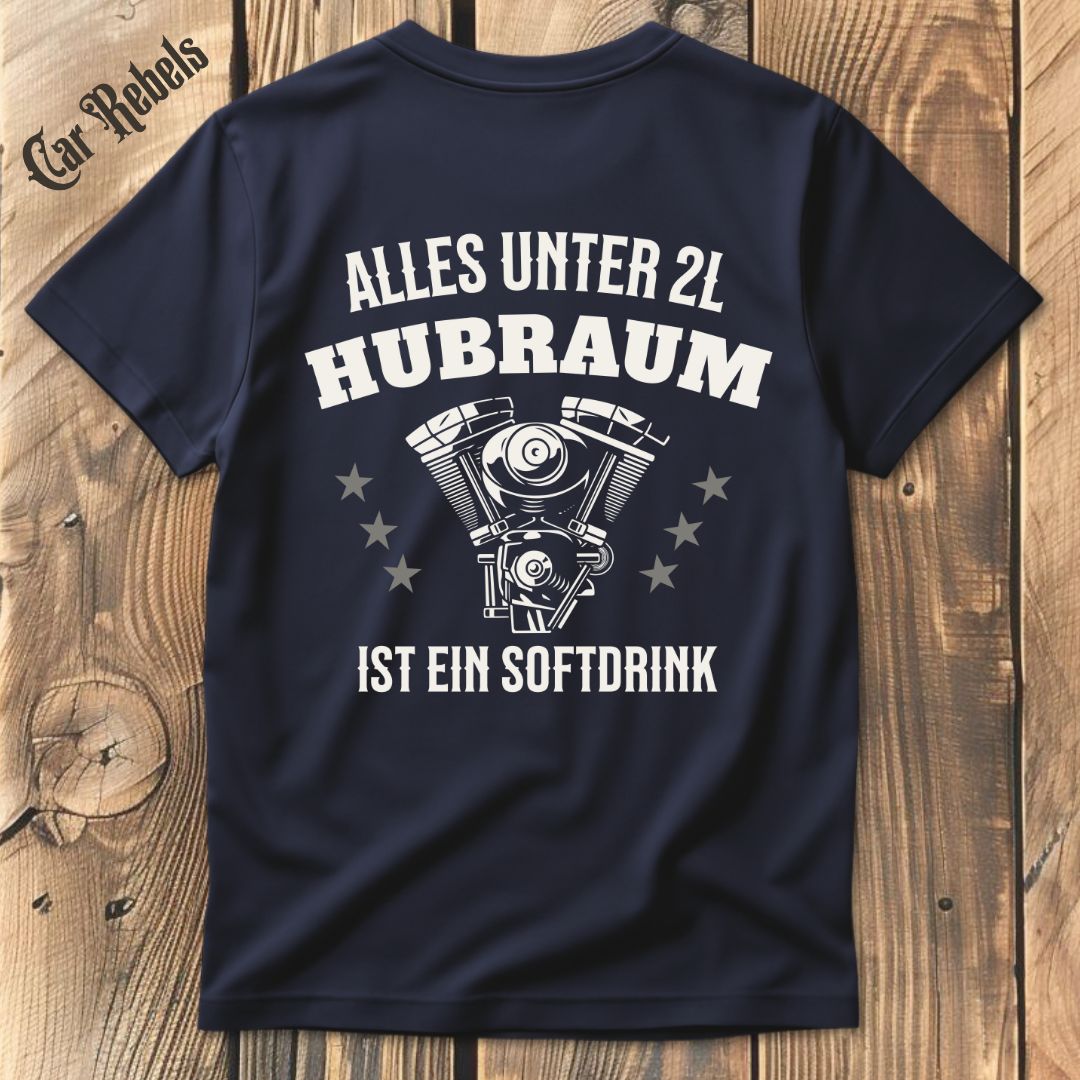Softdrink 2L Hubraum T-Shirt Backprint - Car Rebels
