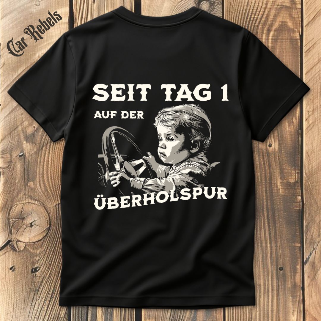 Überholspur T-Shirt Backprint - Car Rebels