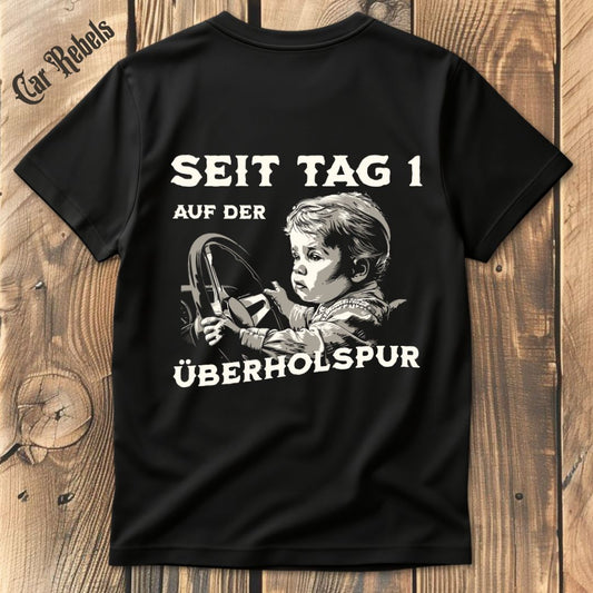 Überholspur T-Shirt Backprint - Car Rebels