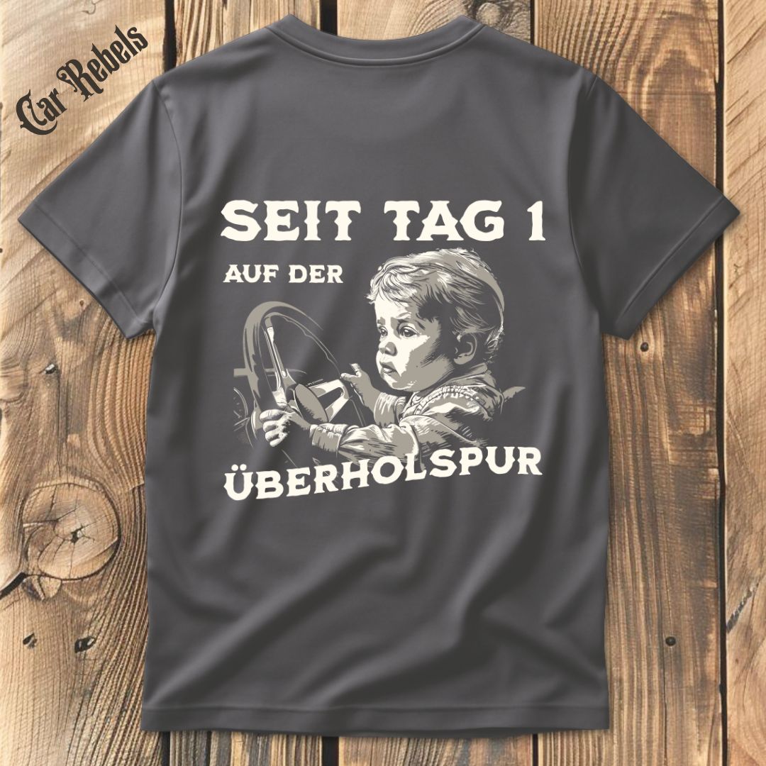 Überholspur T-Shirt Backprint - Car Rebels