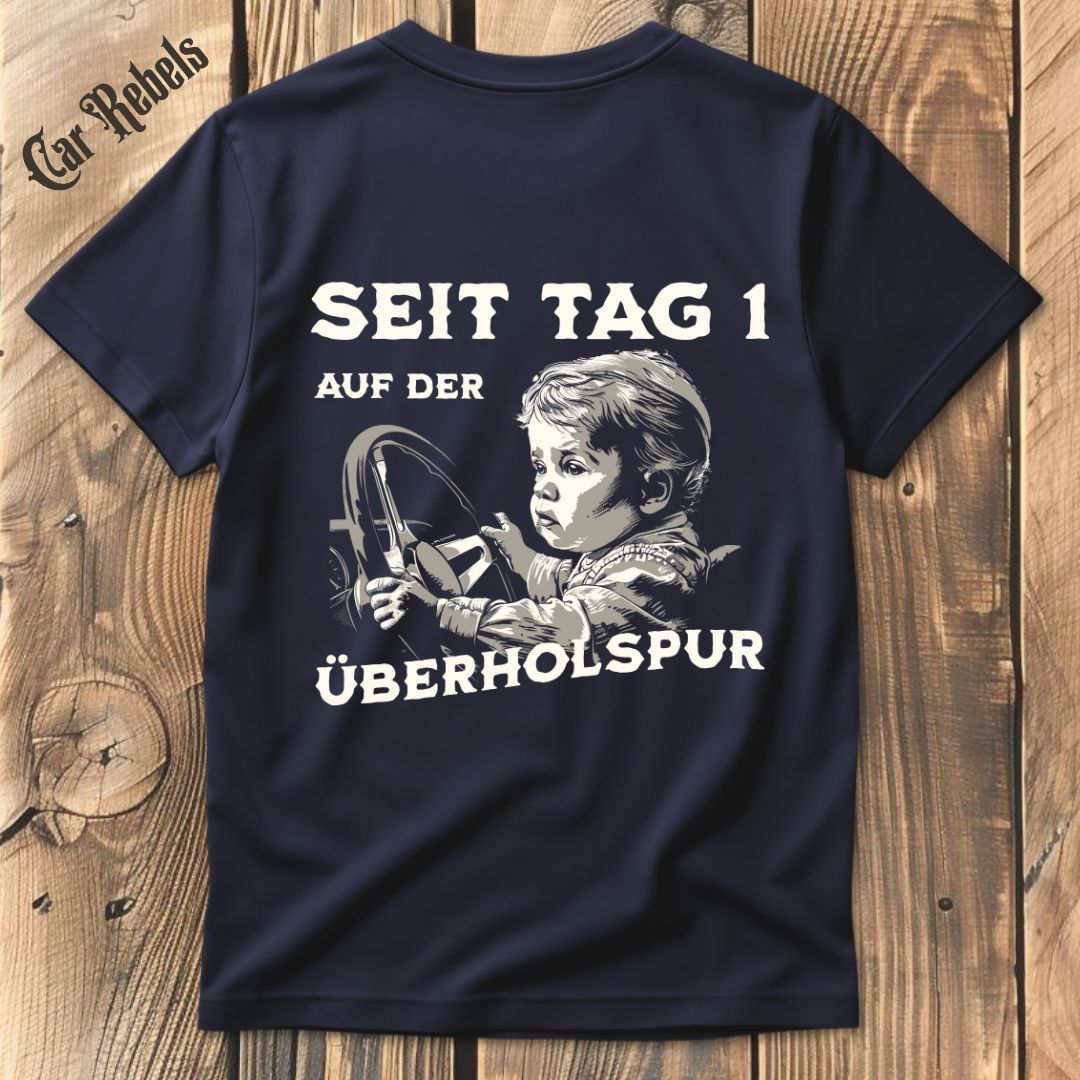 Überholspur T-Shirt Backprint - Car Rebels