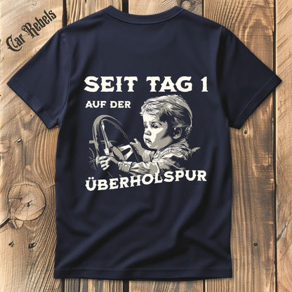 Überholspur T-Shirt Backprint - Car Rebels