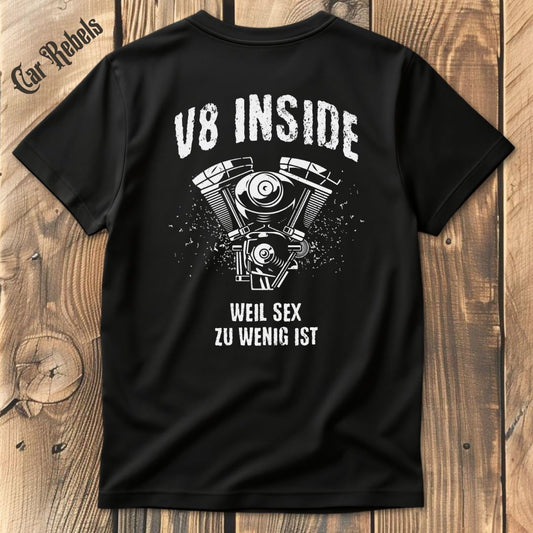 V8 Inside T-Shirt Backprint - Car Rebels