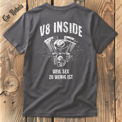V8 Inside T-Shirt Backprint - Car Rebels