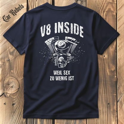 V8 Inside T-Shirt Backprint - Car Rebels