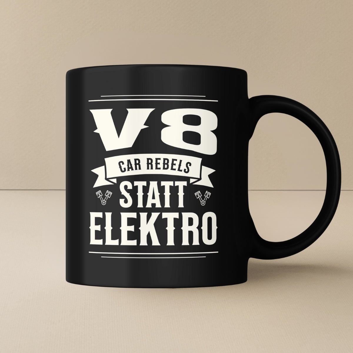 V8 statt Elektro Tasse - Car Rebels