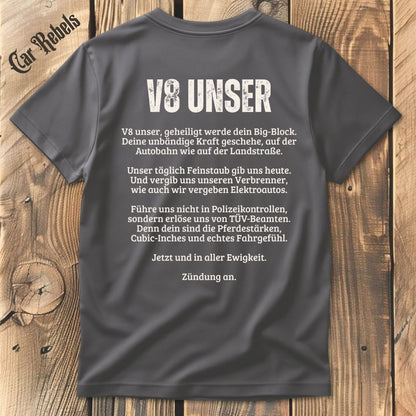 V8 Unser T-Shirt Backprint - Car Rebels